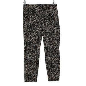 J.CREW Winnie Pant Black Leopard Mid Rise Stretch Knit Crop Ankle Pants